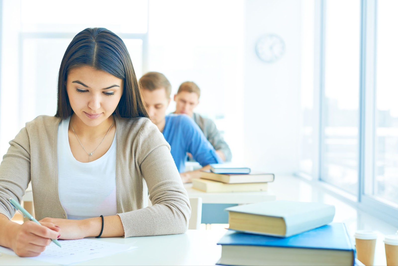 Students doing an exam